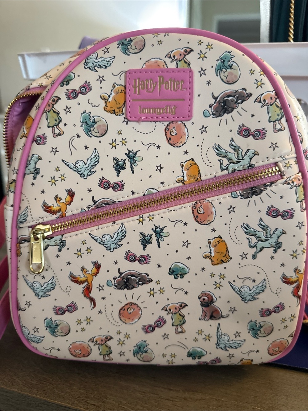 Loungefly Harry Potter Mini Backpack - Cream with Pink Trim